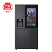 Vooraanzicht van 628L Amerikaanse koelkast Zwart | Door-in-Door™ | DoorCooling+™ | UVnano™ | LG NL GSXE90EVDD